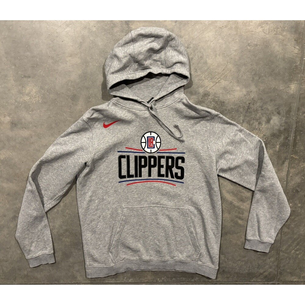 Nike Los Angeles LA Clippers NBA Hoodie Pullover Gray Men's Large Sweatshirt